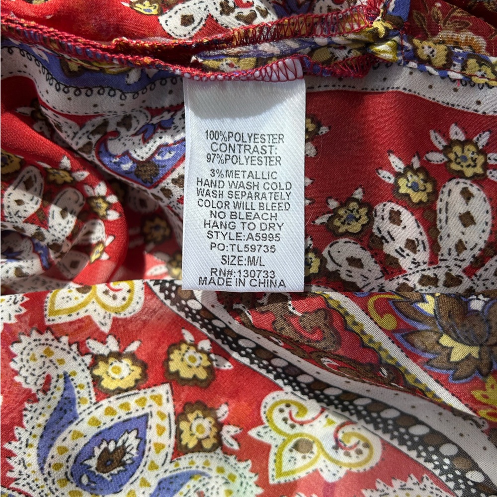Umgee Red Floral Ruffle Kimono - Picture 4 of 8